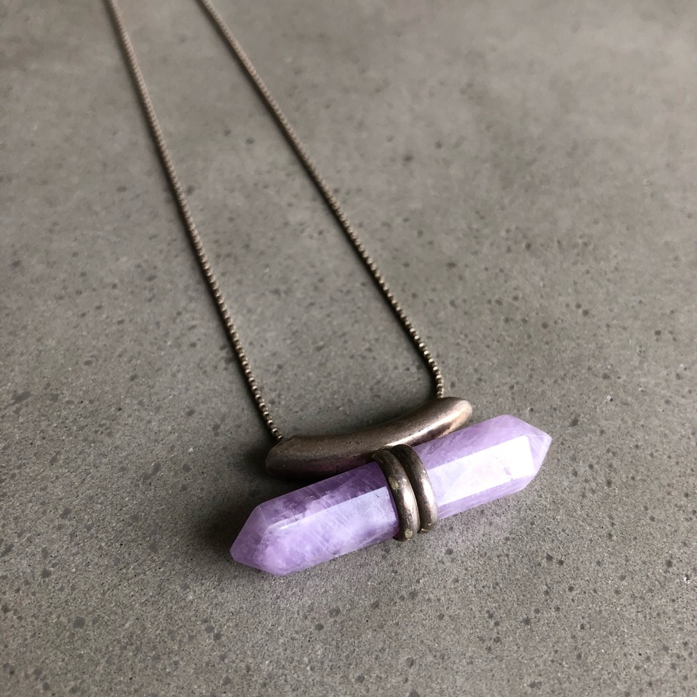 Beautiful Purple Amethyst Crystal Point Pendant